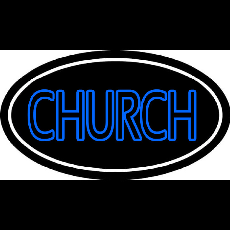 Blue Double Stroke Church Neon Skilt