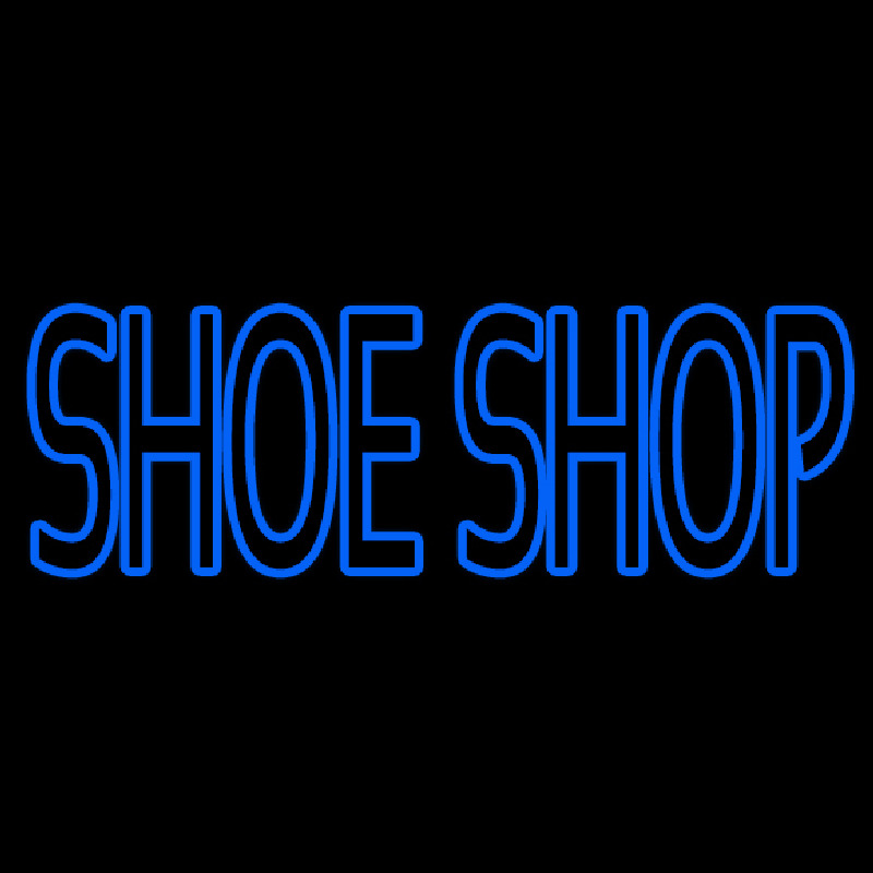Blue Double Stroke Shoe Shop Neon Skilt