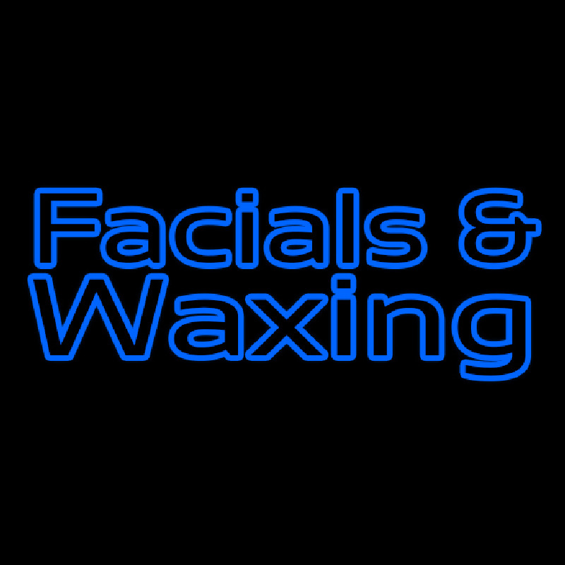 Blue Facial And Wa ing Neon Skilt