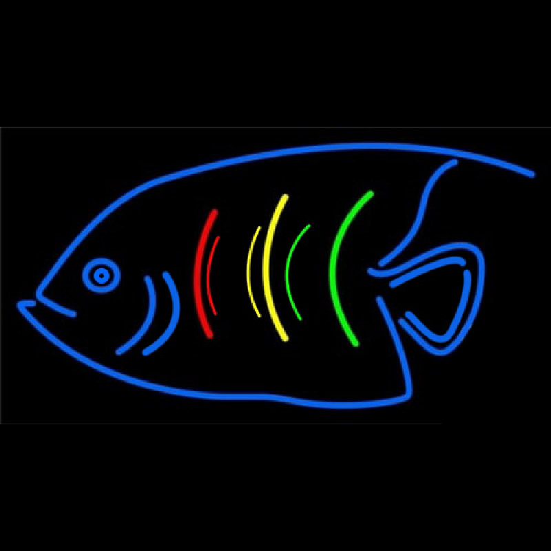 Blue Fish Logo Neon Skilt