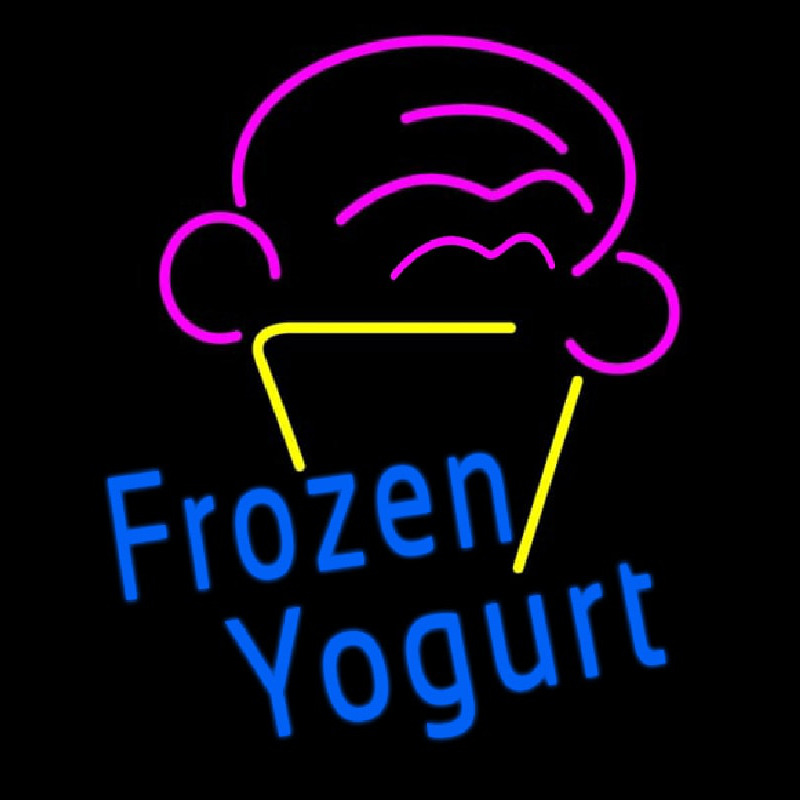 Blue Frozen Yogurt With Logo Neon Skilt