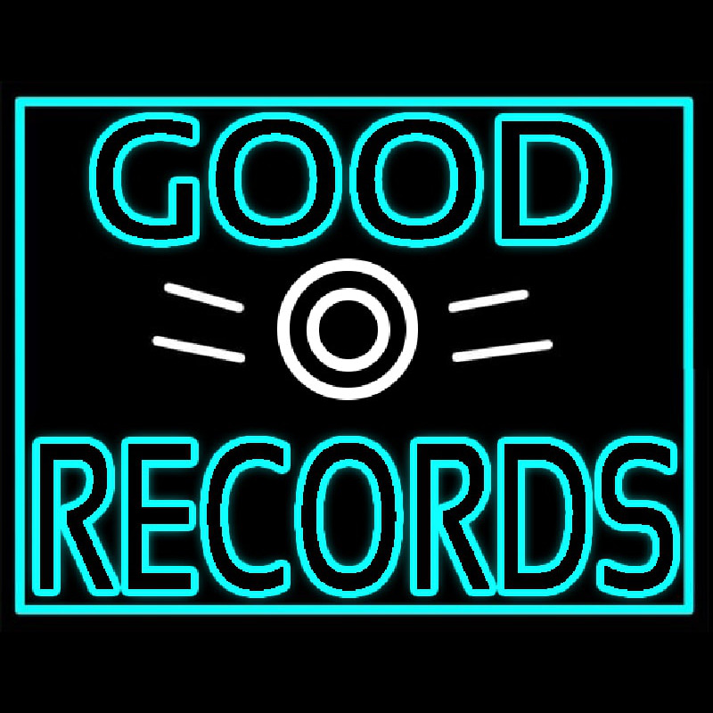 Blue Good Records Border Neon Skilt