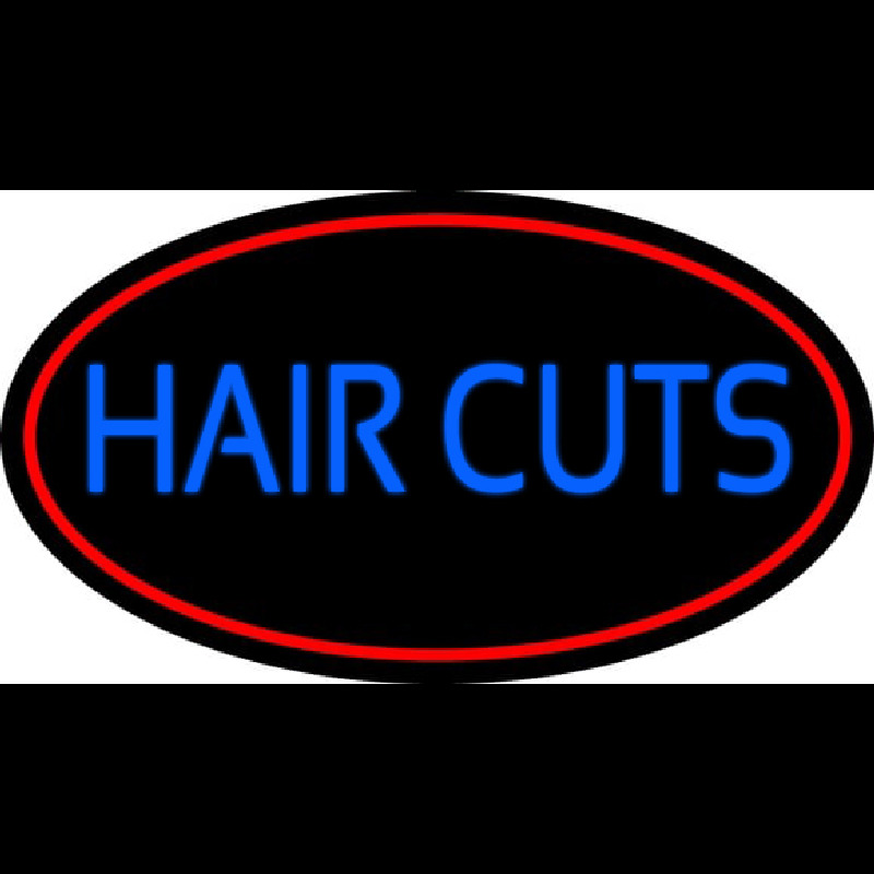 Blue Hair Cuts Neon Skilt