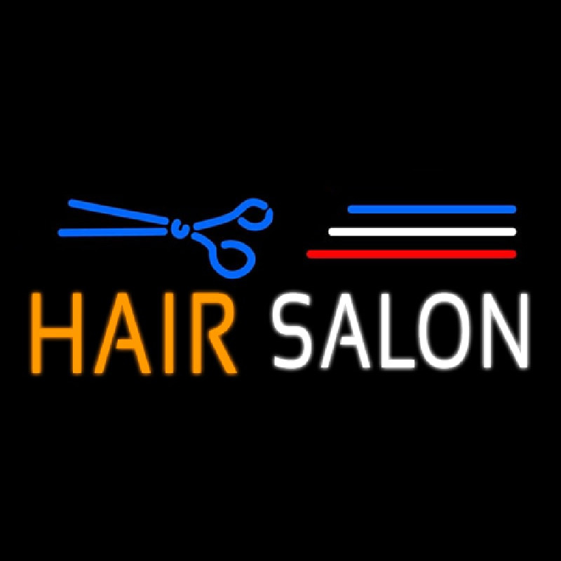 Blue Hair Salon Logo Neon Skilt
