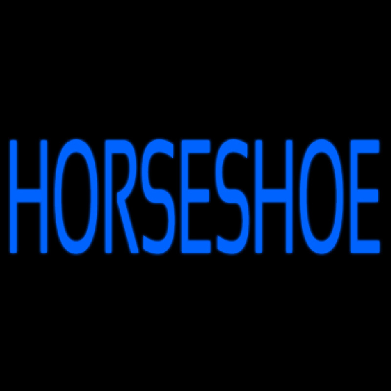 Blue Horseshoe Neon Skilt