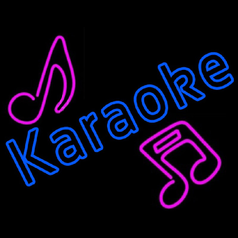 Blue Karaoke Red Musical Neon Skilt