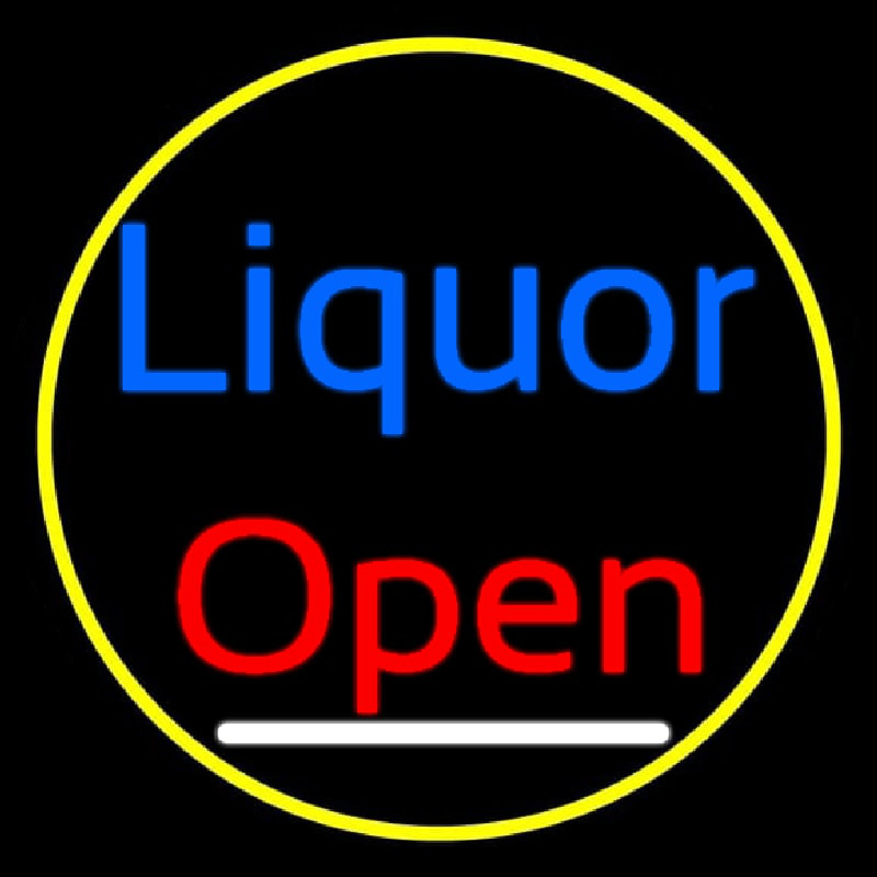 Blue Liquor Open 1 Neon Skilt