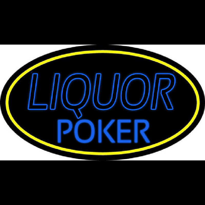 Blue Liquor Poker Neon Skilt