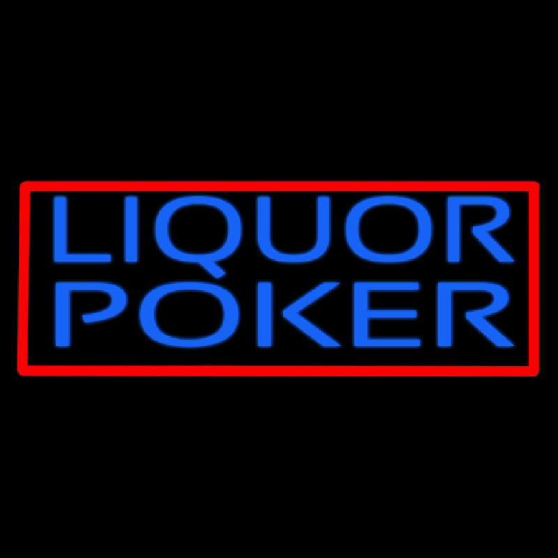 Blue Liquor Poker Neon Skilt