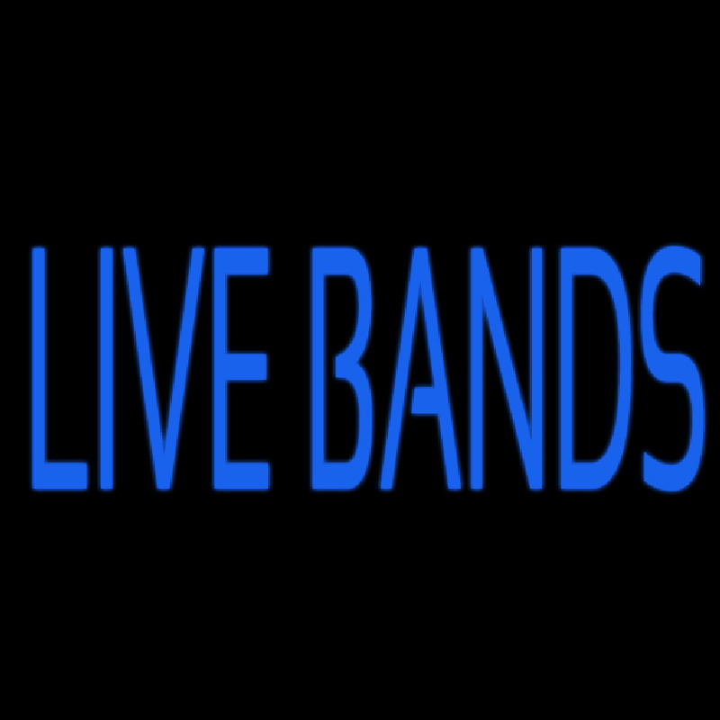 Blue Live Bands Neon Skilt
