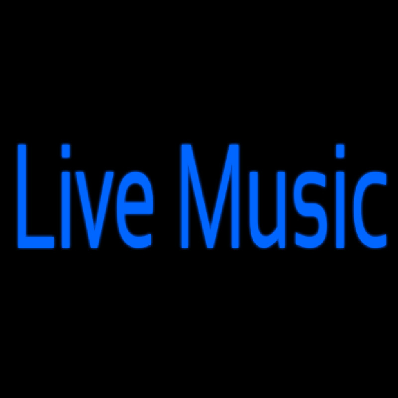 Blue Live Music Neon Skilt