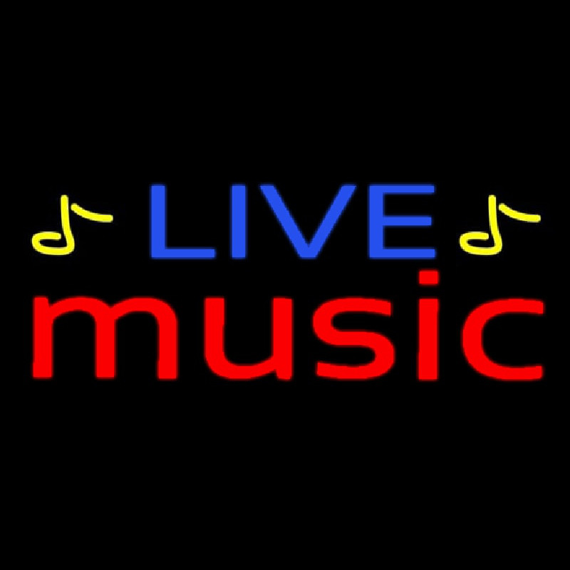 Blue Live Red Music Neon Skilt