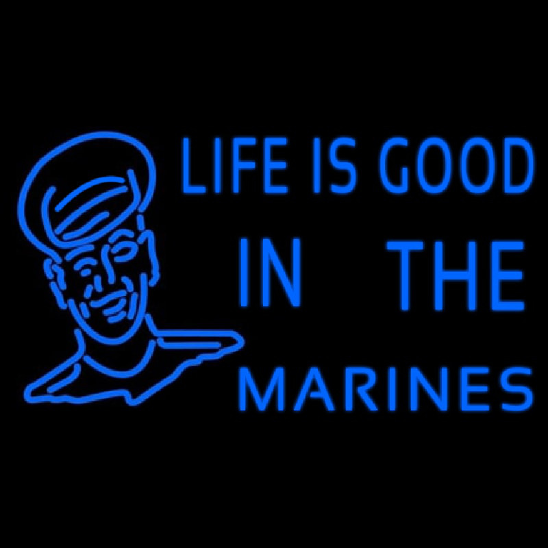 Blue Marine With Logo Neon Skilt