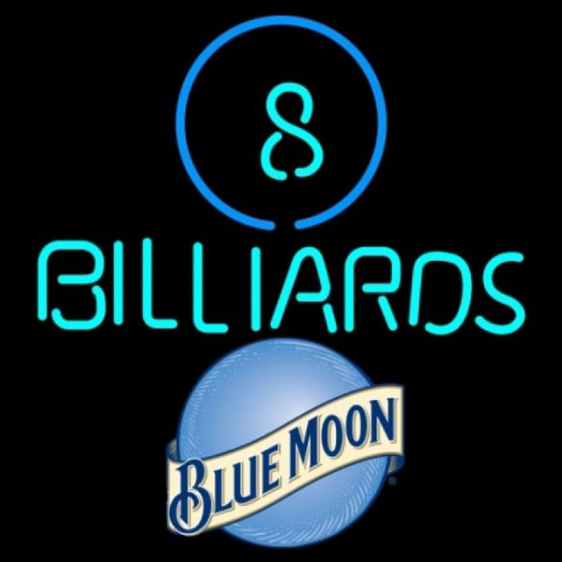 Blue Moon Ball Billiards Pool Beer Sign Neon Skilt