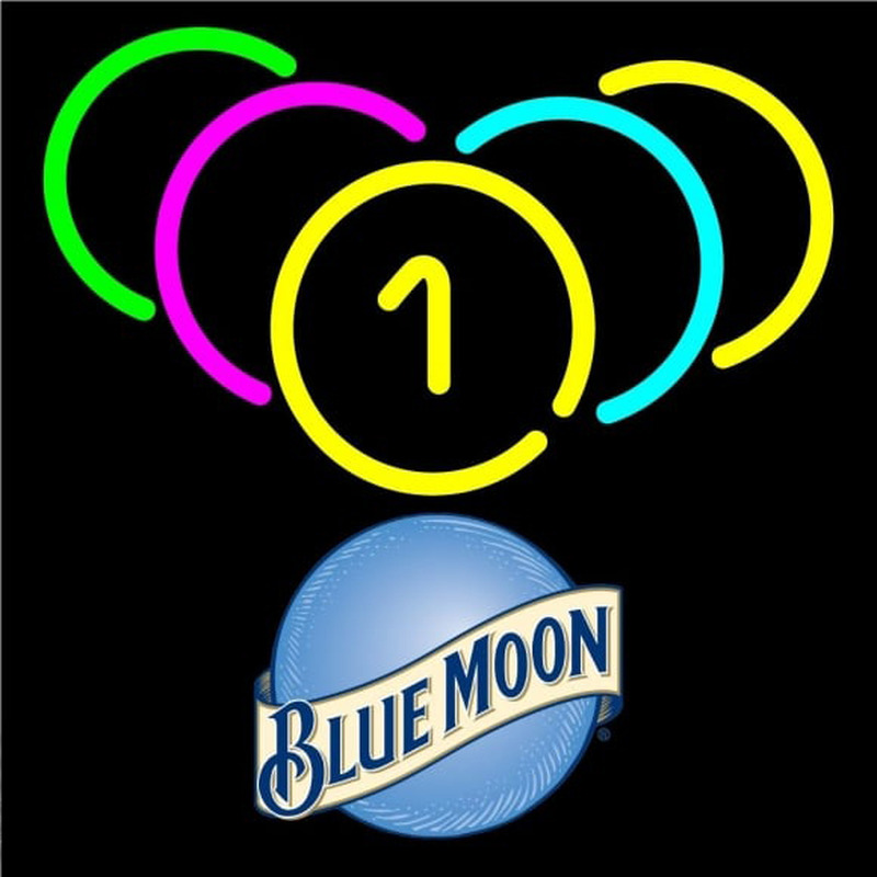 Blue Moon Billiard Rack Pool Beer Sign Neon Skilt
