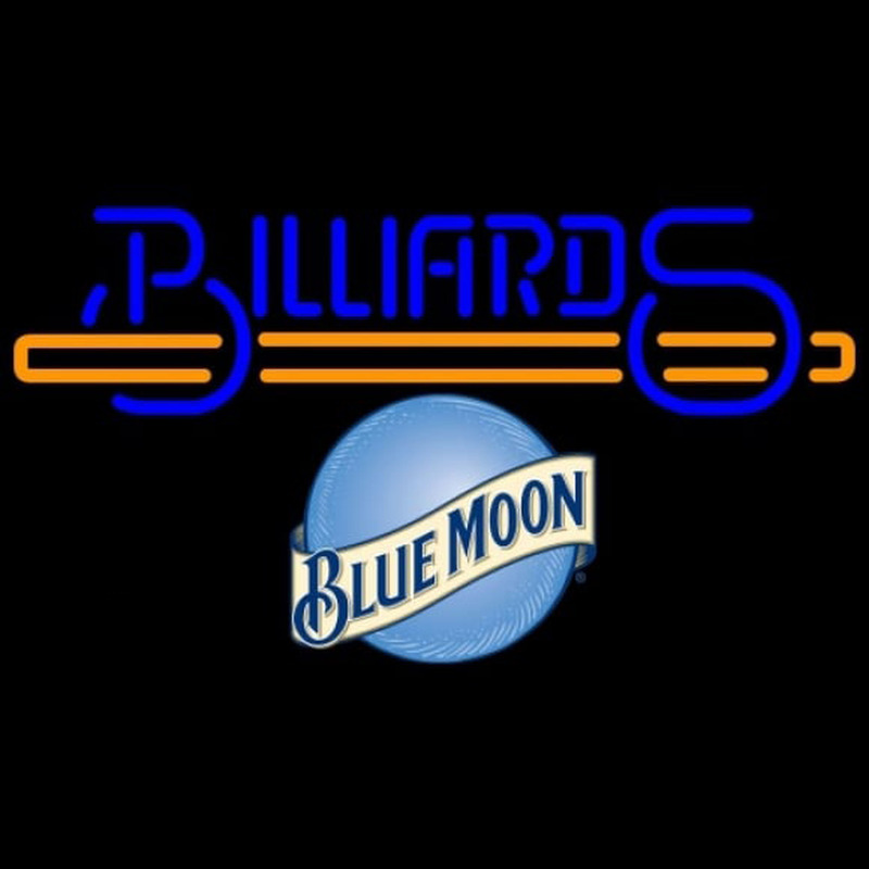 Blue Moon Billiards Te t With Stick Pool Beer Sign Neon Skilt