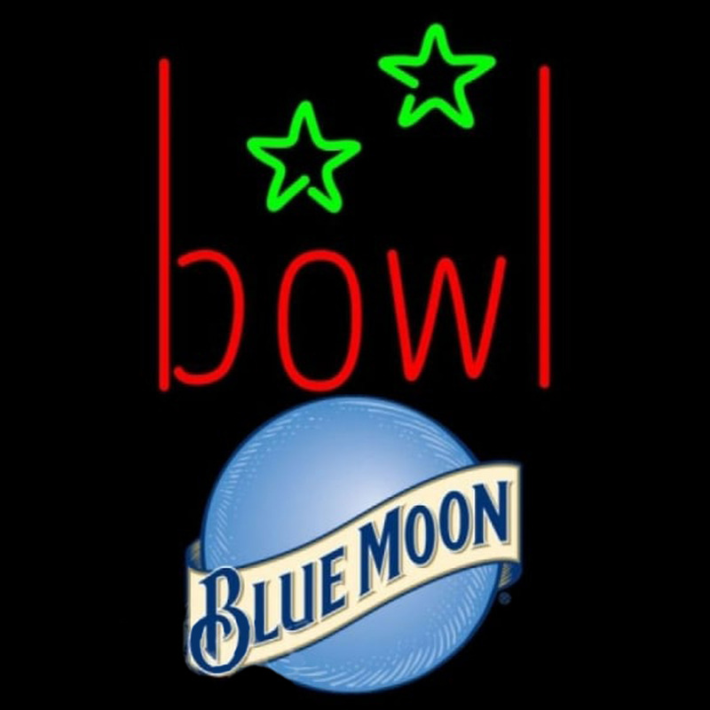 Blue Moon Bowling Alley Beer Sign Neon Skilt