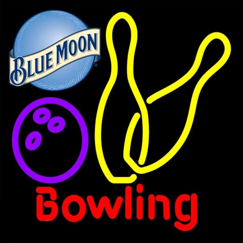 Blue Moon Bowling Yellow 16 16 Beer Sign Neon Skilt