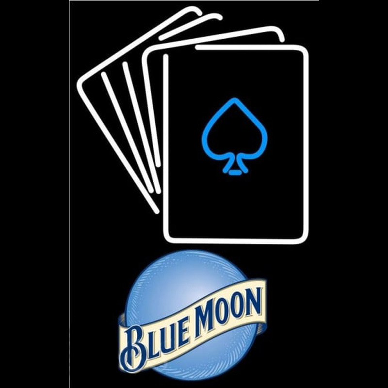 Blue Moon Cards Beer Sign Neon Skilt