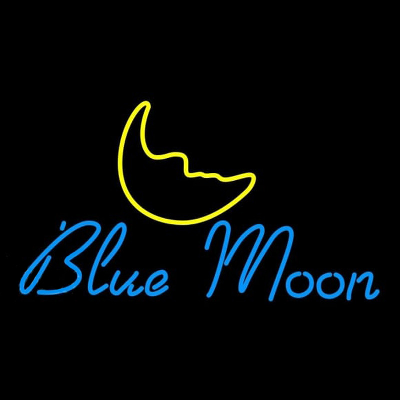 Blue Moon Italic Beer Sign Neon Skilt