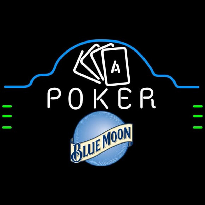 Blue Moon Poker Ace Cards Beer Sign Neon Skilt