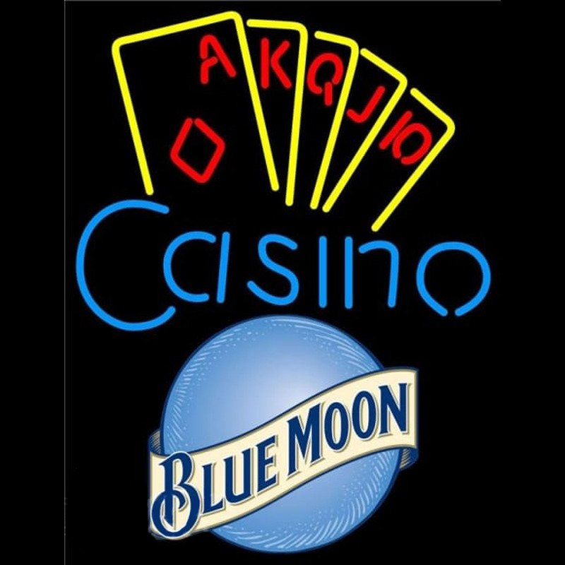 Blue Moon Poker Casino Ace Series Beer Sign Neon Skilt