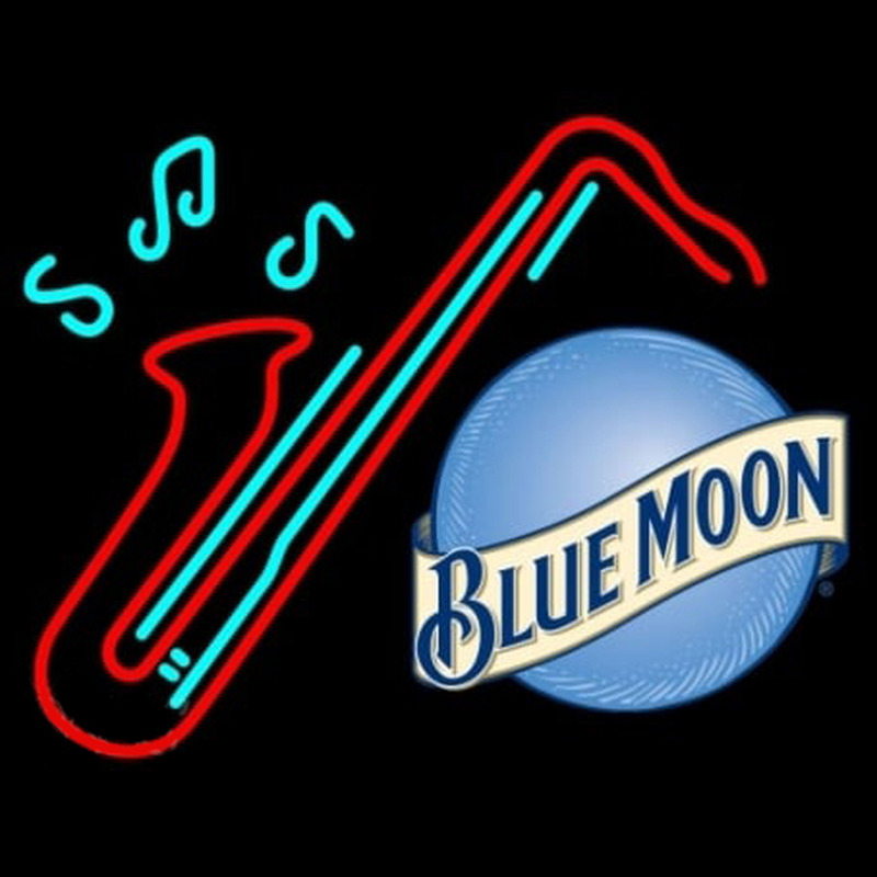 Blue Moon Sexaphone Beer Neon Skilt