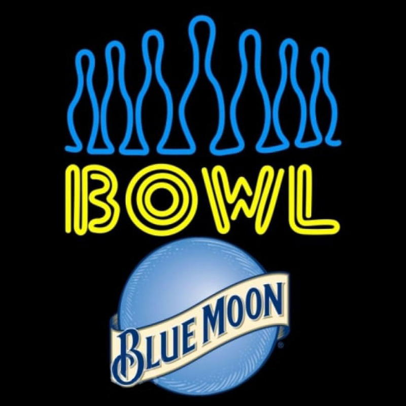 Blue Moon Ten Pin Bowling Beer Sign Neon Skilt