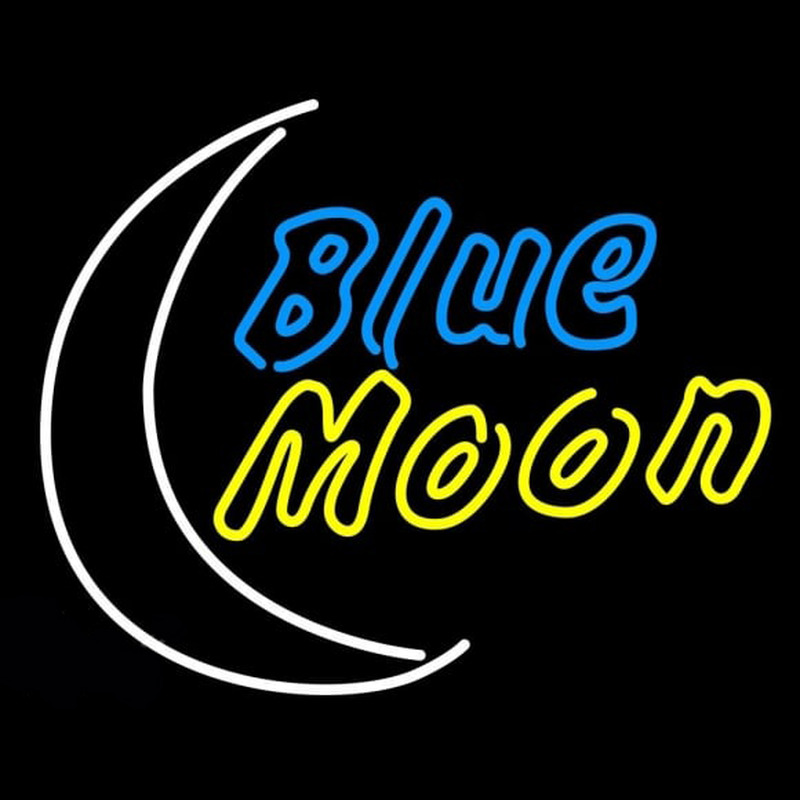 Blue Moon Yellow Beer Sign Neon Skilt