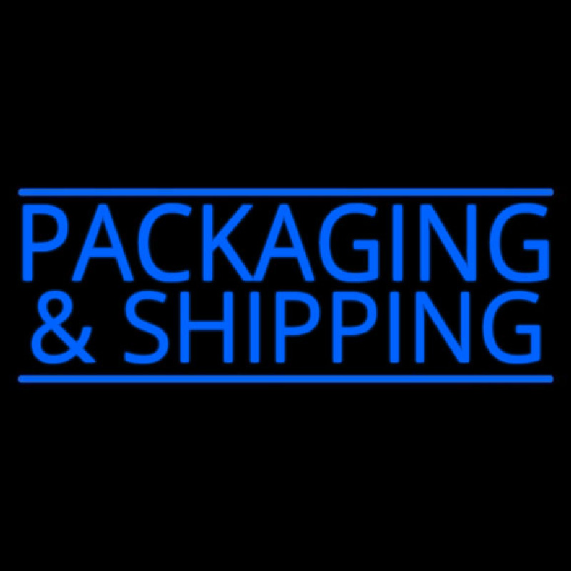 Blue Packaging And Shipping Neon Skilt