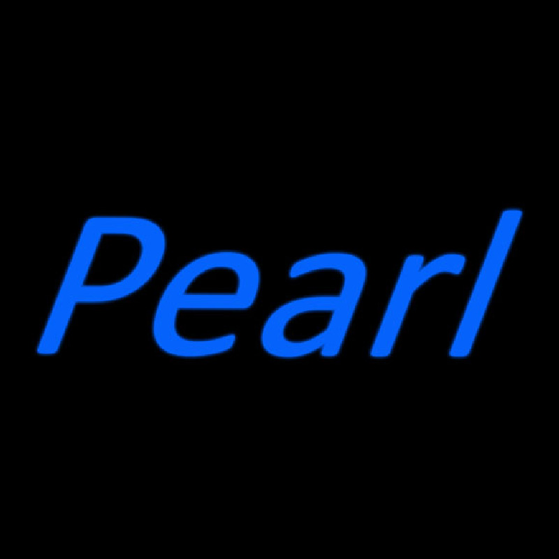 Blue Pearl Cursive Neon Skilt