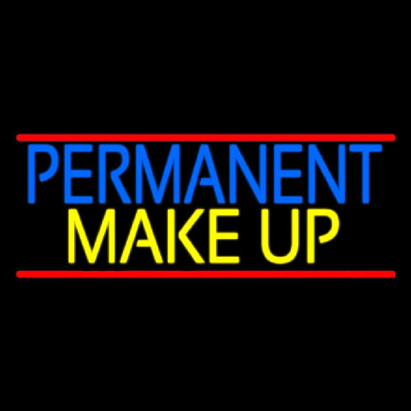 Blue Permanent Makeup Neon Skilt