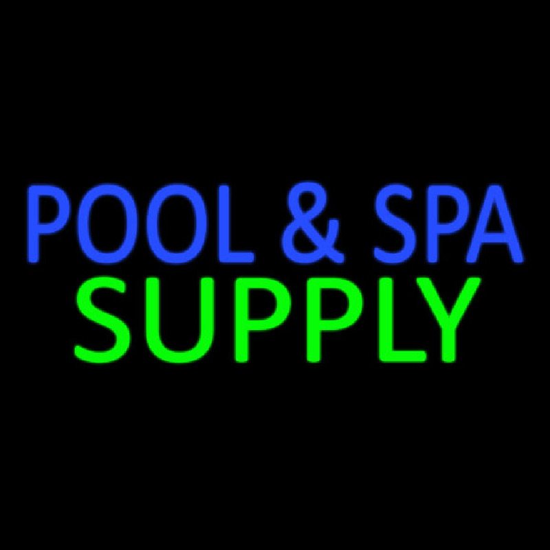 Blue Pool And Spa Green Supply Neon Skilt