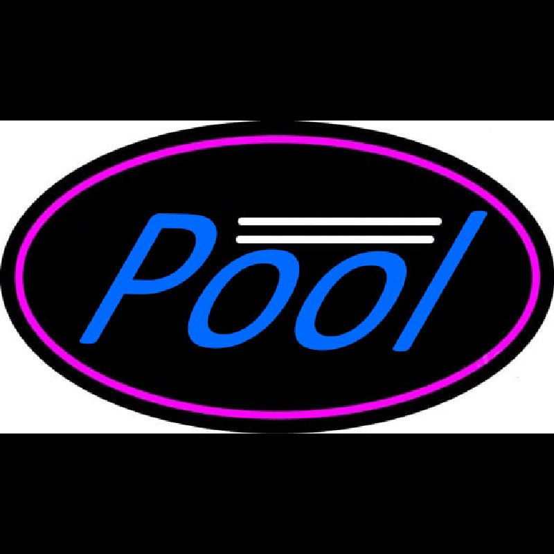 Blue Pool Oval With Pink Border Neon Skilt