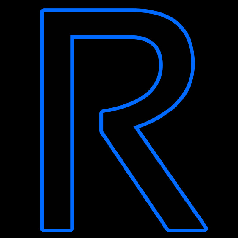 Blue R Logo Neon Skilt