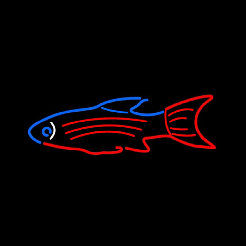 Blue Red Fish Neon Skilt