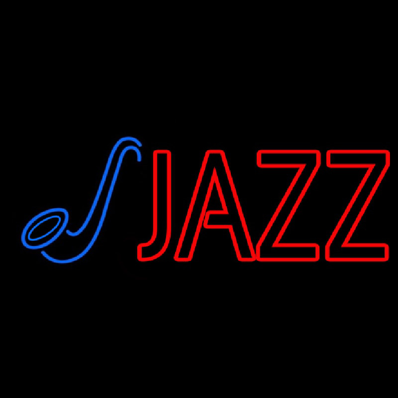Blue Sa ophone Red Jazz Block 2 Neon Skilt