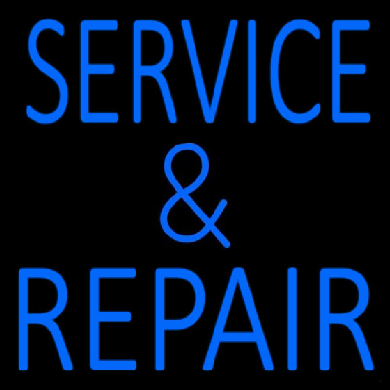 Blue Service And Repair 1 Neon Skilt