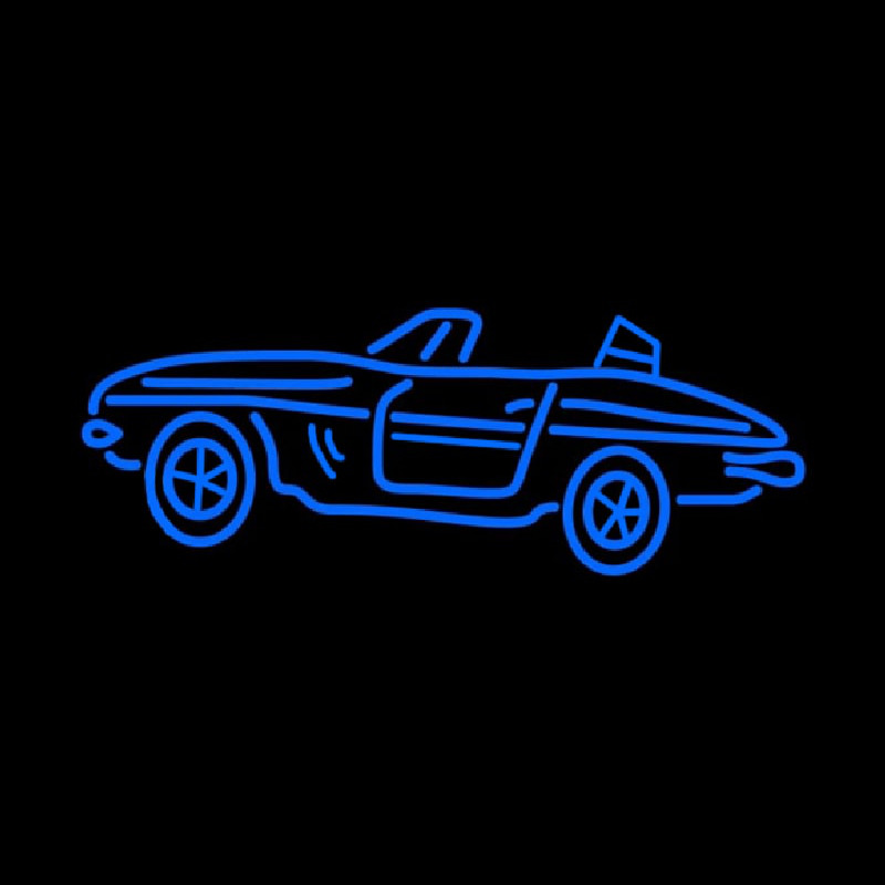 Blue Sport Car Neon Skilt