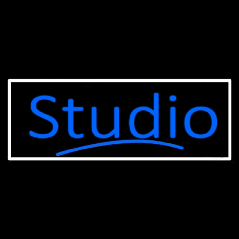 Blue Studio With White Border Neon Skilt