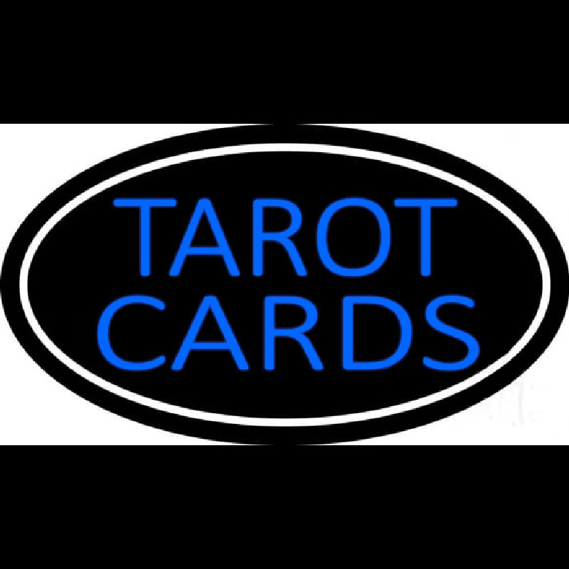 Blue Tarot Cards With Blue Border Neon Skilt