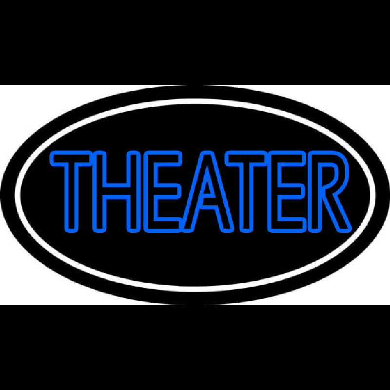 Blue Theatre White Border Neon Skilt