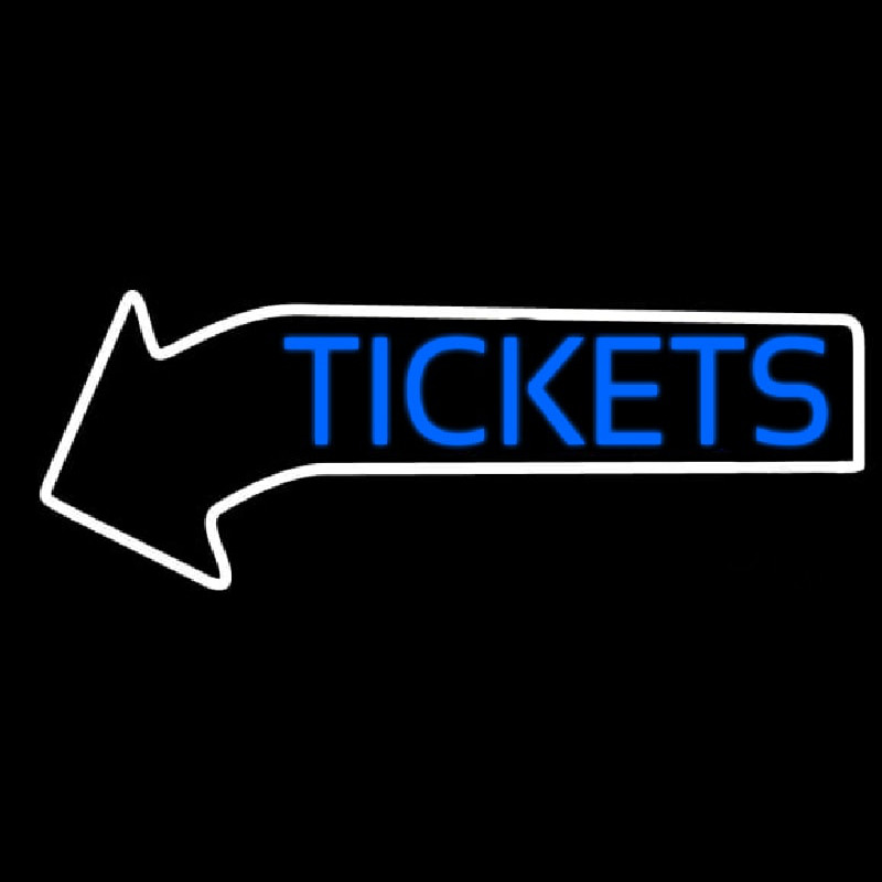 Blue Tickets With Arrow Neon Skilt