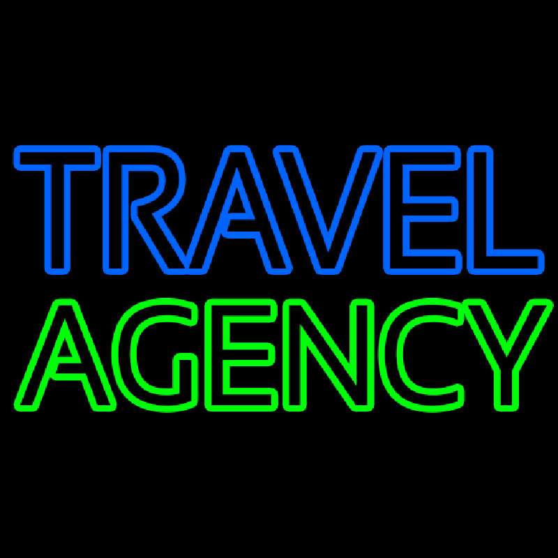 Blue Travel Green Agency Neon Skilt