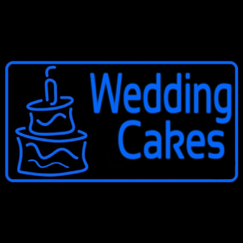 Blue Wedding Cakes Neon Skilt