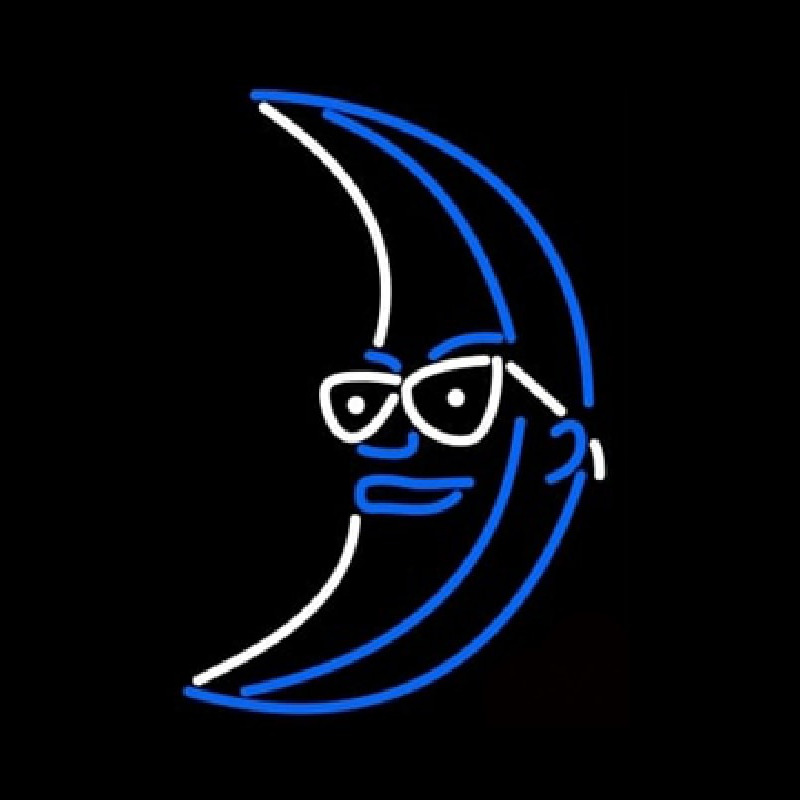 Blue White Light Up Moon Beer Neon Skilt