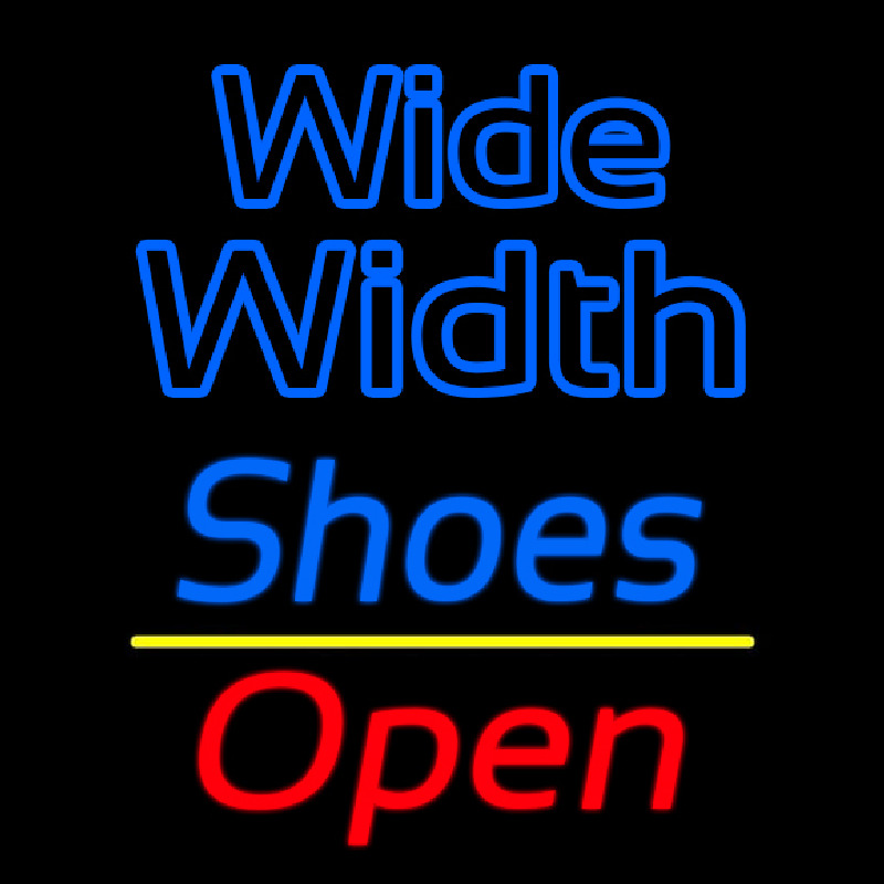 Blue Wide Width Shoes Open Neon Skilt