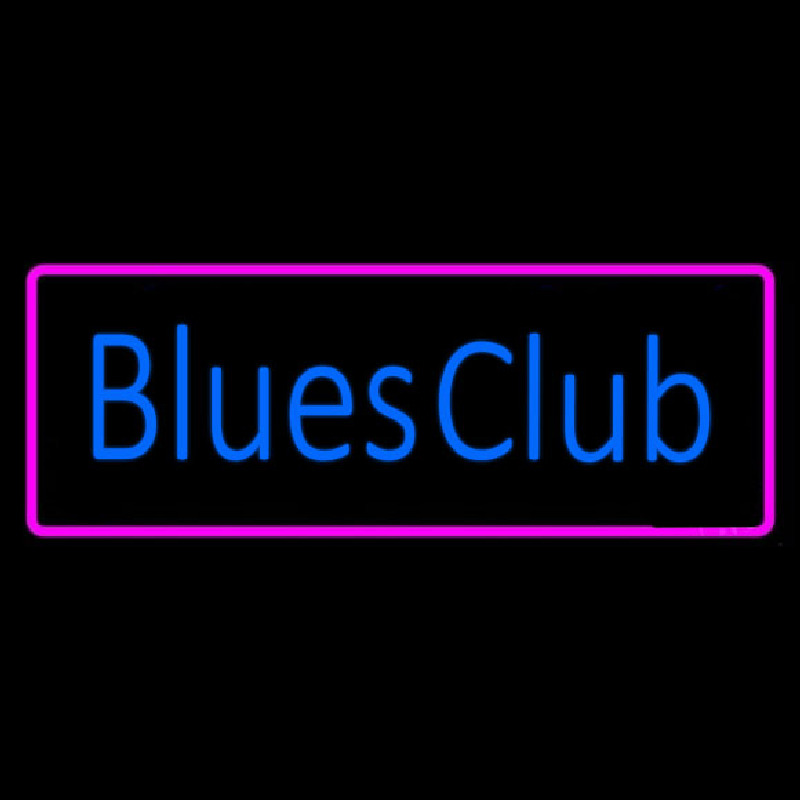 Blues Club Pink Border Neon Skilt