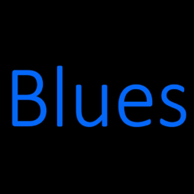 Blues Cursive Neon Skilt