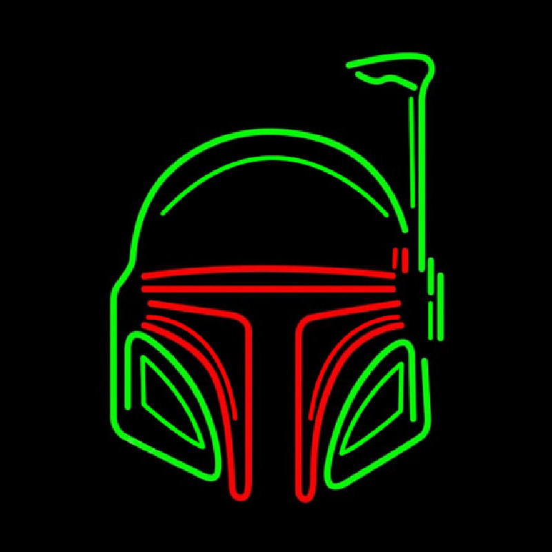 Boba Fett Helmet Star Wars Neon Skilt